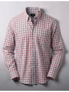 Mirto Men's Gingham Check Button-Down Shirt | Red & Blue | Luxury | Spain | XXL